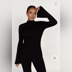 Meshki Oversized Knit Sweater- Black